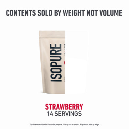 Isopure Low Carb 100% Pure Whey Isolate Protein Powder, Lactose Free, Gluten Free, With Vitamins, Strawberry, 25g Protein Per Serving, 1 Lb, 14 Servings (Packaging May Vary)