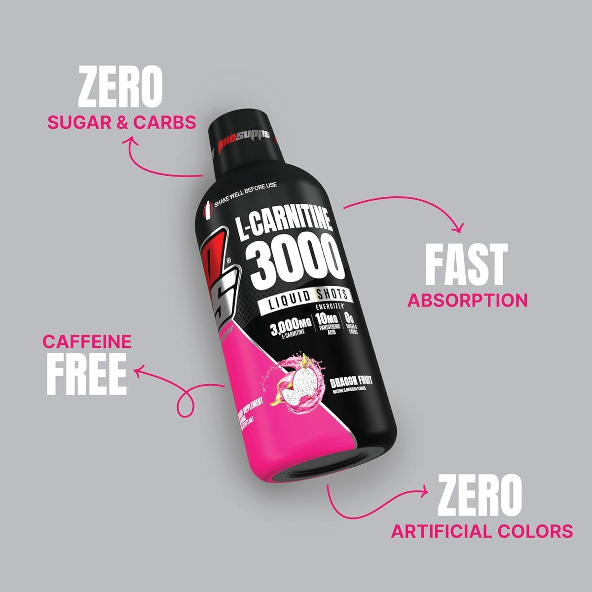 ProSupps L-Carnitine 3000 Stimulant Free Liquid Shots (Dragon Fruit) Amino23 Liquid Collagen Shots (Berry) Bundle