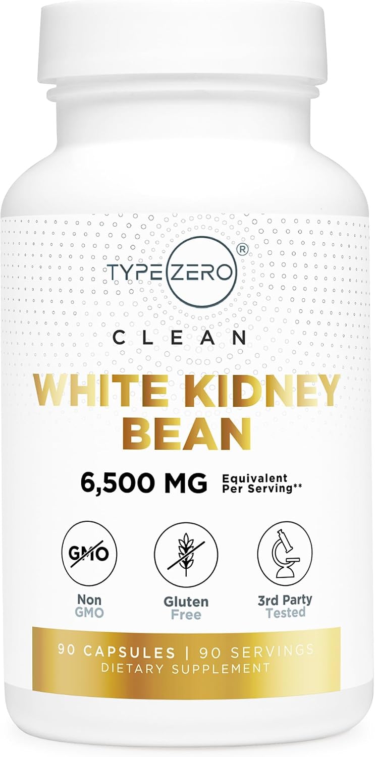 Type Zero Clean White Kidney Bean Extract 90 Capsules for 90 Servings Per Bottle - Non-GMO, Gluten Free