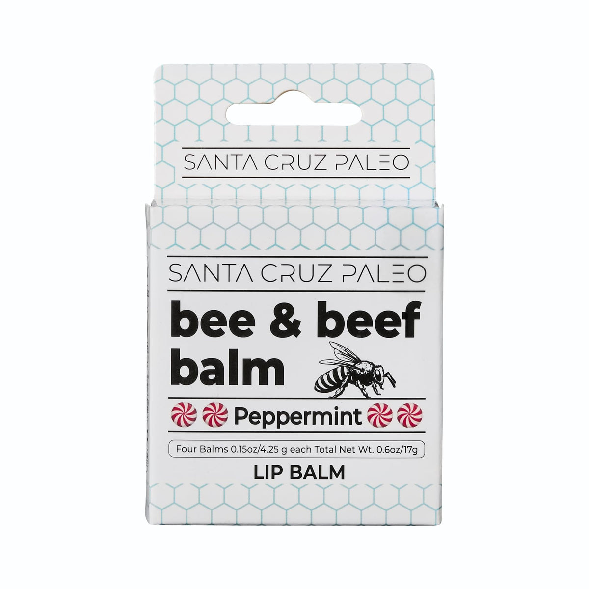 Santa Cruz Paleo Grass Fed Beef Tallow & Beeswax Lip Balm, 1 Pack, Beef Tallow for Skin Care Moisturizer, Hypoallergenic for Sensitive Skin, Long Lasting & Vitamin Rich, Unflavored
