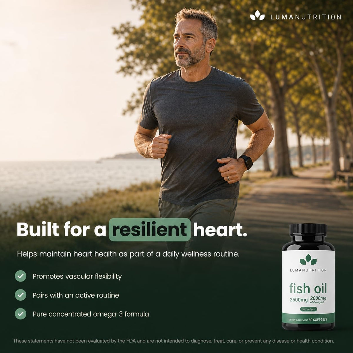 Suplement ​Luma Nutrition Omega 3 Fish Oil Supplement - Extra Strength 2500mg Per Serving - 2000mg EPA & DHA Per Serving - VelvetGlow USA