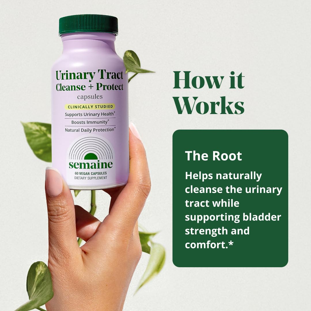 Semaine Urinary Tract Cleanse & Protect - Urinary Tract Health for Women, Cranberry Supplement for Women with Standardized Hibiscus, Daily Bladder Support Supplement, 30 Vegan Capsules