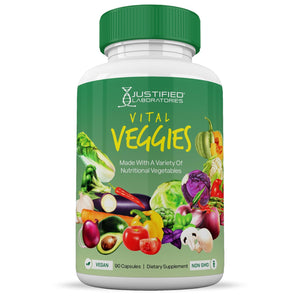 (10 Pack) Vital Fruits and Veggies Supplement Whole Food Red & Green Superfoods Non GMO Vegan Friendly 900 Veggie Capsules 10 Bottles Justified Laboratories buy supplements Au