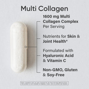 Sports Research® Multi Collagen Pills for Women & Men - Collagen Peptides (Type I, II, III, V, X) Enhanced with Hyaluronic Acid & Vitamin C - Gluten Free ­· Non-GMO - 90 Capsules Sports Research buy supplements Au
