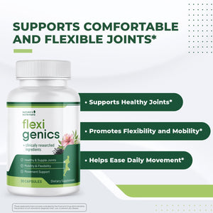 Flexigenics – Natural Support Formula with Green Tea Extract, Black Cumin Seed & Vitamin K2 – Non-GMO, Easy-to-Take – 30 Capsules, 1 Month Supply Nature’s NutriWaveBuy Supplements Australia
