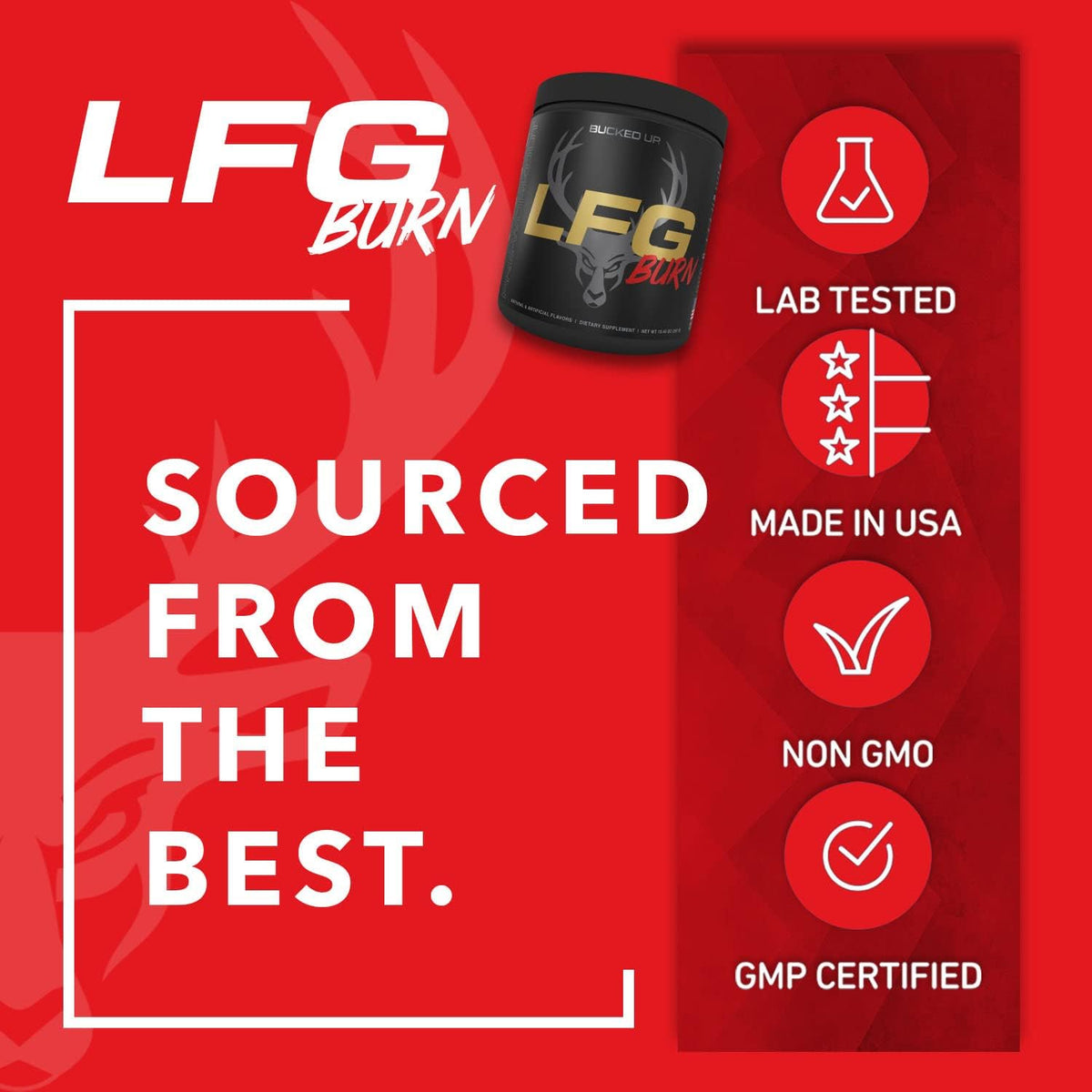 Bucked Up LFG Pre Workout - Supplement Powder for Energy, Pump, Endurance and Burn (30 Servings) (Berry)
