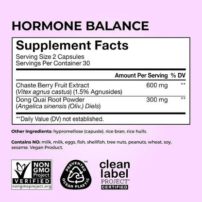 HUM Hormone Balance Supplement Chasteberry & Dong Quai, Women, 60 Count