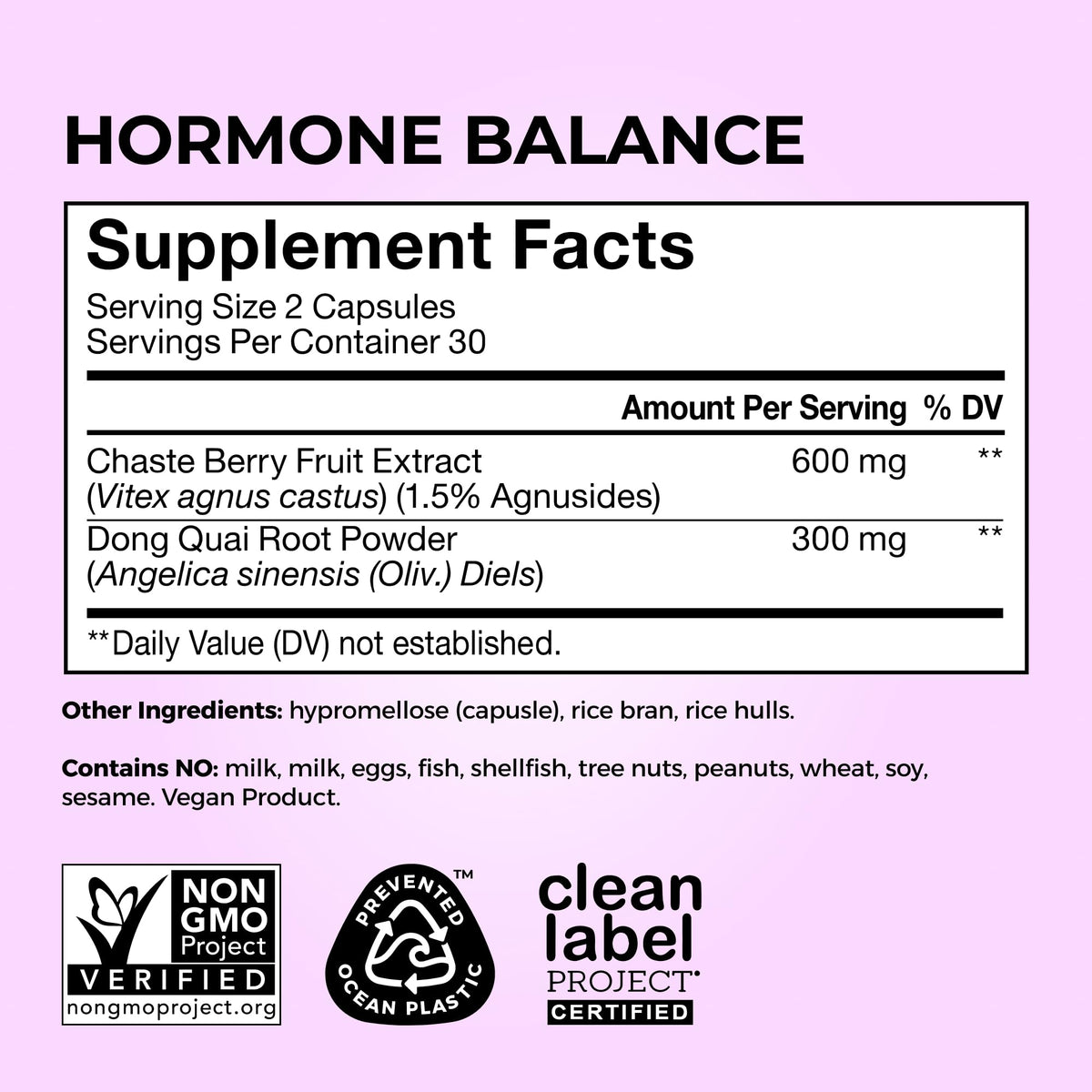HUM Hormone Balance Supplement Chasteberry & Dong Quai, Women, 60 Count