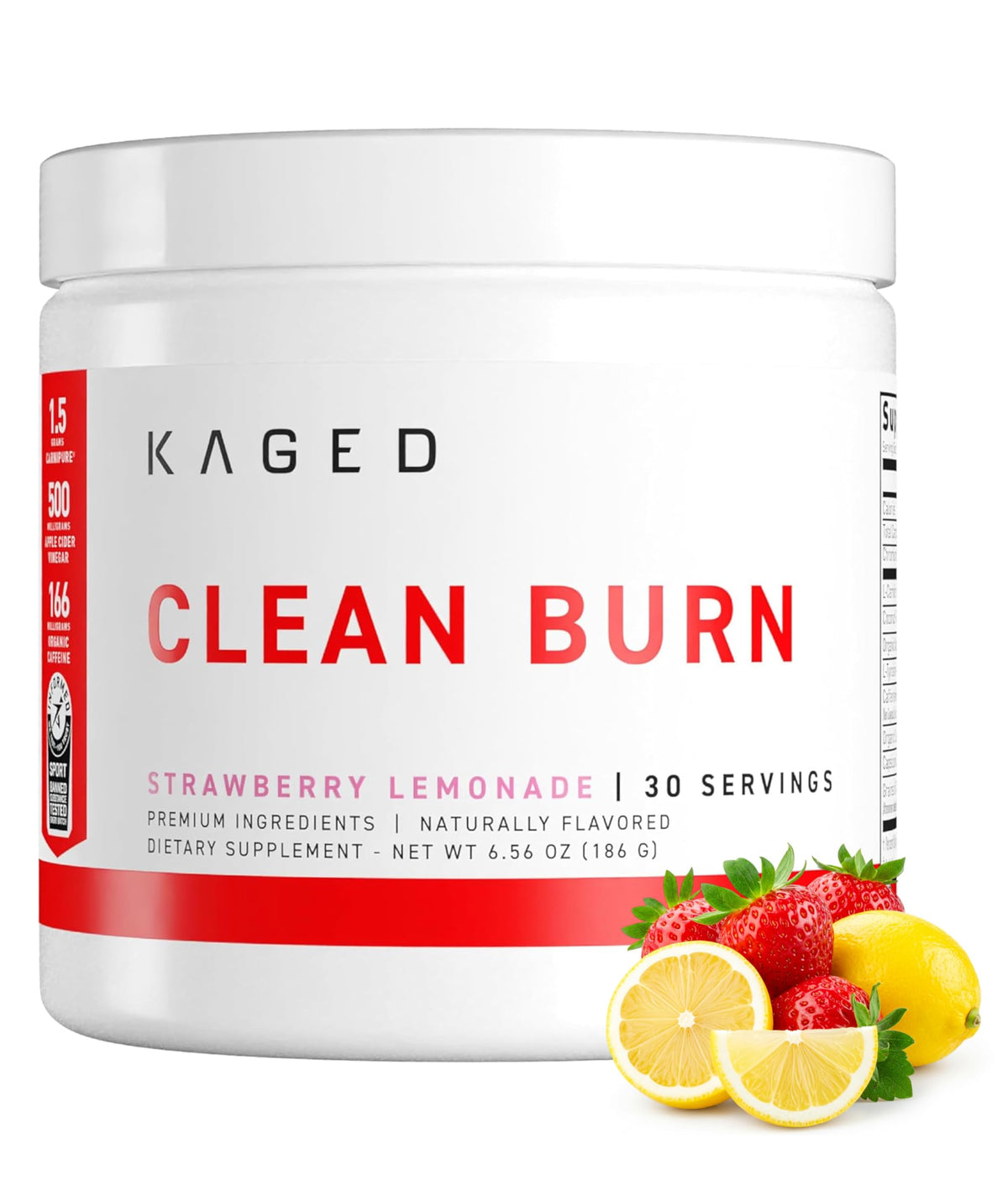 Kaged Thermogenic Powder Clean Burn Orange Mango Men & Women Weight Management Supplement Organic Caffeine Apple Cider Vinegar 30 Servings