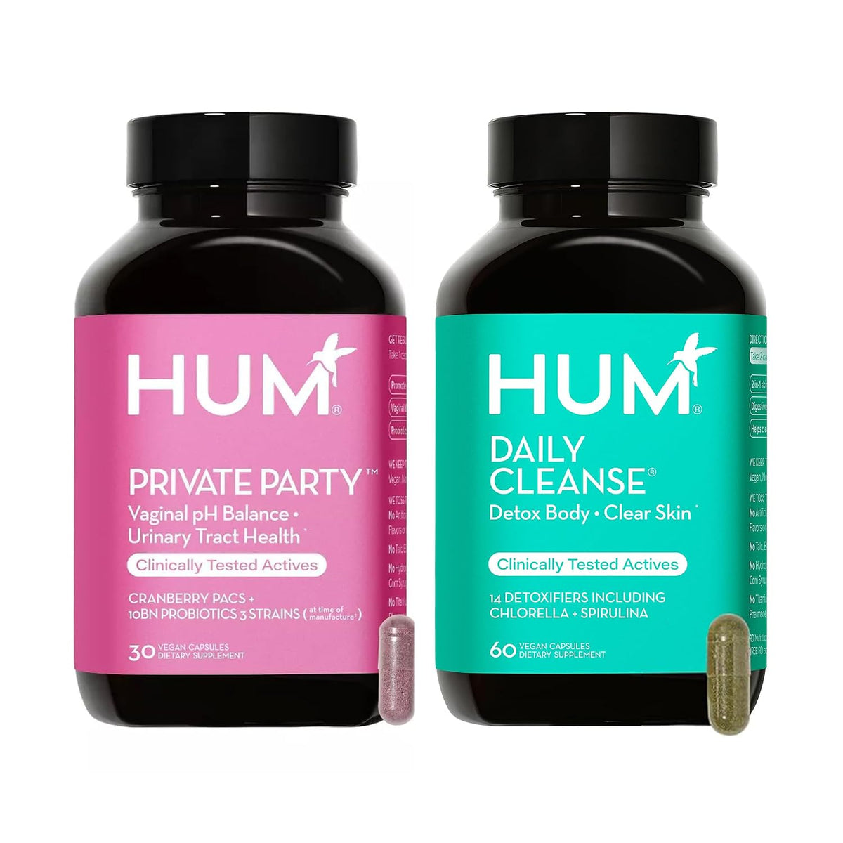 HUM Private Party, Daily Cleanse, Vaginal Probioitcs, Detoxifying Herbs for Women's Health