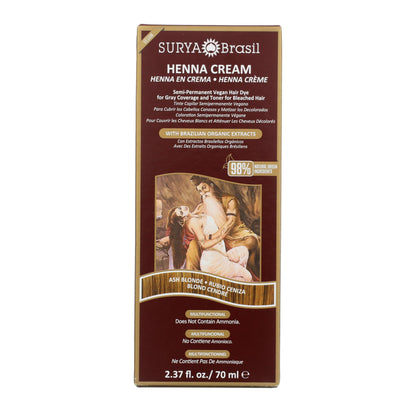 Surya Brasil - Henna Cream, Semi-Permanent Golden Brown Hair Color Treatment for Gray Coverage, Deep Conditioning Hair Dye, 2.37 oz / 70 ml