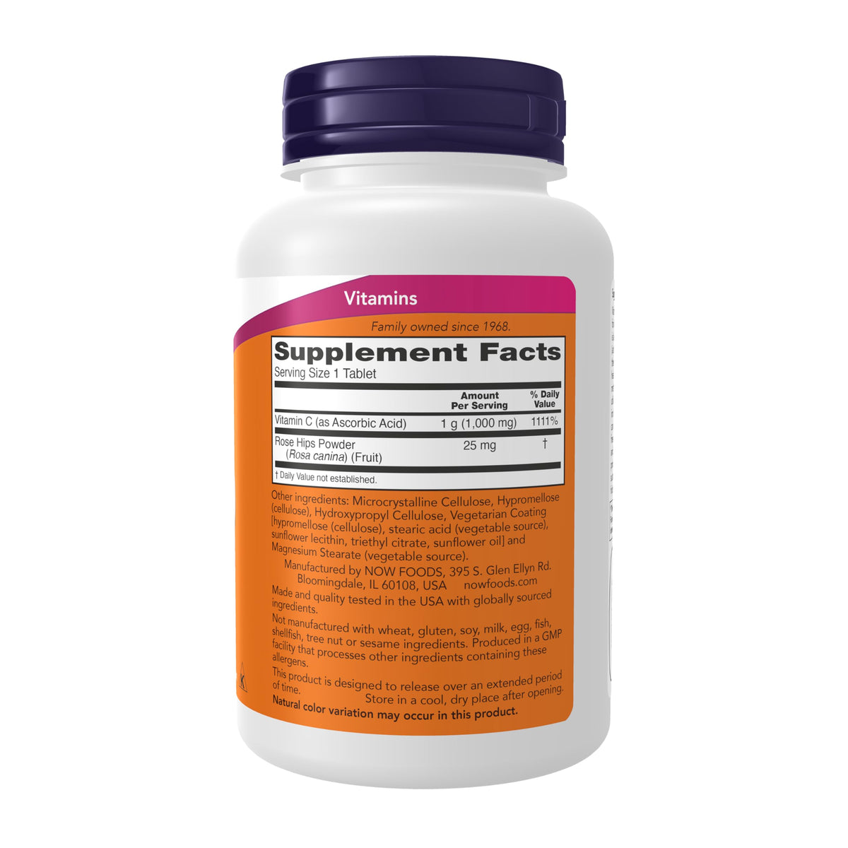 NOW Foods Supplements, Vitamin C-1,000 with Rose Hips, Sustained Release, Antioxidant Protection*, 250 Tablets