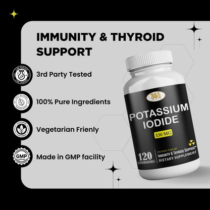 Potassium Iodide130 mg - KI Tablets- Potassium130 mg - USA Made Potassium Iodine Pills YODO Naciente