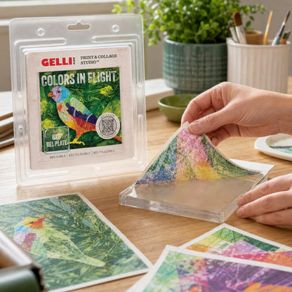 Gelli Arts Gel Printing Plate – Reusable Gel Printing Plate, Printmaking Supplies, Monoprinting at Home, Arts and Crafts – Easy Cleaning & Storage – Made in the USA – 6" x 6" – Blush Bloom
