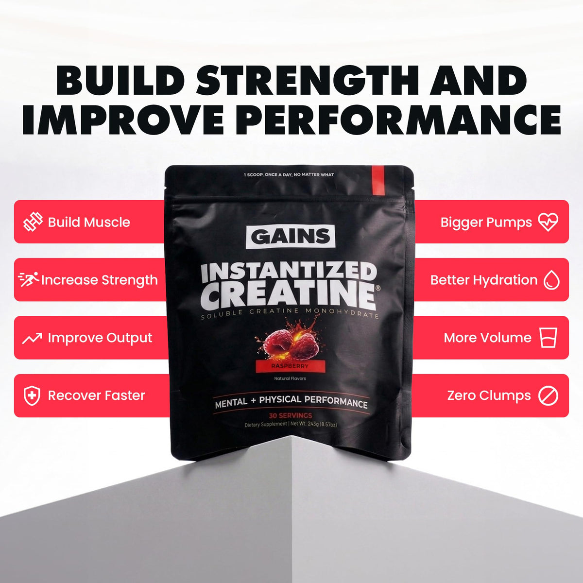 Gains in Bulk Instantized Creatine Monohydrate, Unflavored, 100 Servings