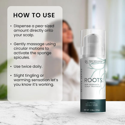 ROOTS Hair Regrowth Hydrogel with Minoxidil, For Men & Women, 3.38oz (100g)