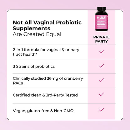 HUM Private Party Vaginal Probiotic, pH Balance & Urinary Health, 30 Count
