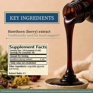 Suplement ​Wise Woman Herbals Hawthorn Botanical Syrup, Alcohol-Free Hawthorn Berry Solid Extract 4:1, Promotes Healthy Circulation, Antioxidant Protection, Herbal Cardiovascular Support, 4 Fl Oz - VelvetGlow USA