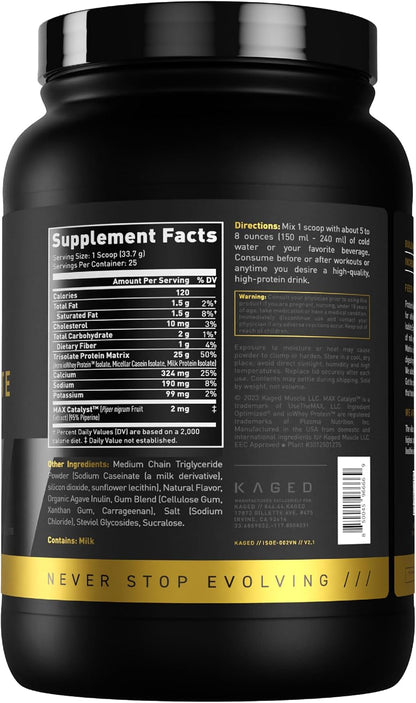 Kaged Whey Protein Isolate Elite Powder | Vanilla | Whey, Casein, & Milk Protein Blend | Post Workout Recovery Drink | Supports Muscle Building | Supplements for Men & Women | 2 lbs