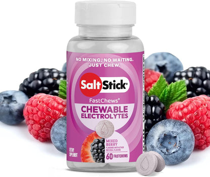 SaltStick High Sodium Electrolyte FastChews - Mixed Berry, 60 Tablets