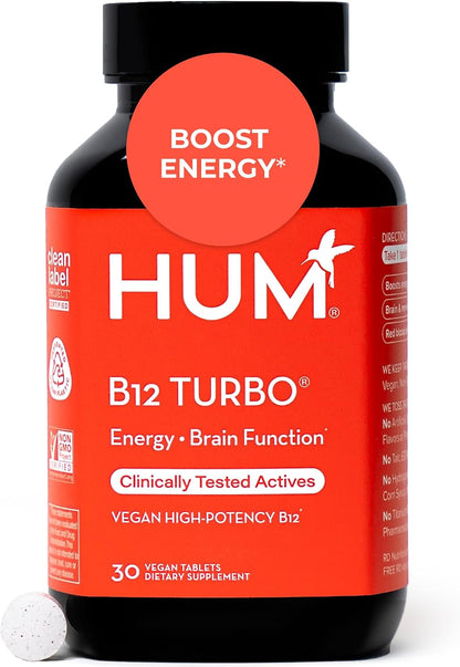 HUM B12 Turbo High Potency Vitamin B12 Daily Energy Support, 30 Count