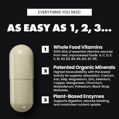 Gains in Bulk Square 1 Multivitamin & Mineral Supplement, 60 Capsules