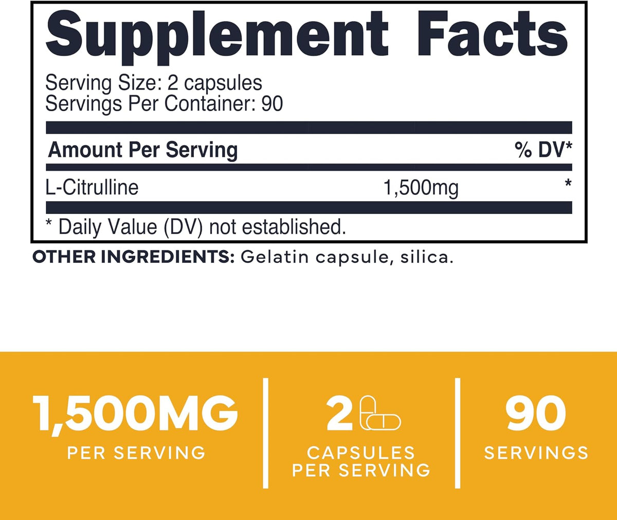 Type Zero L-Citrulline (1,500mg) 180 Capsules, GMO-Free, Keto-Friendly