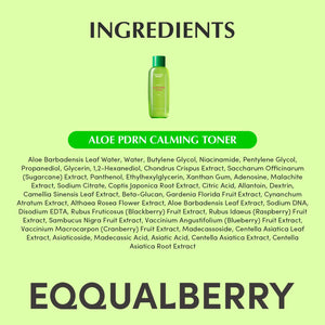 Suplement ​EQQUALBERRY Aloe PDRN Calming Toner, for Sensitive, Instant Relief & Cooling | Non-Comedogenic & Fungal Acne Safe, Skin Barrier Repair - VelvetGlow USA