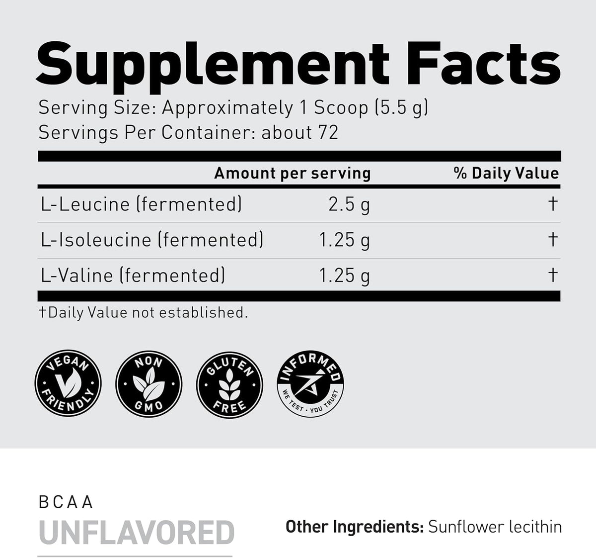BCAA Powder, Kaged BCAAs Amino Acids, Fermented, Plant Based & Vegan Friendly Branched Chain Amino Acid, 5g BCAA Unflavored, Amino Acid Supplements for Men, 72 Servings