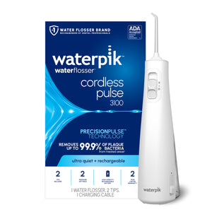 Suplement ​Waterpik Cordless Pulse 3100 Rechargeable Portable Water Flosser for Teeth, Gums, Braces Care and Travel with 2 Flossing Tips, Waterproof for Shower Use - VelvetGlow USA
