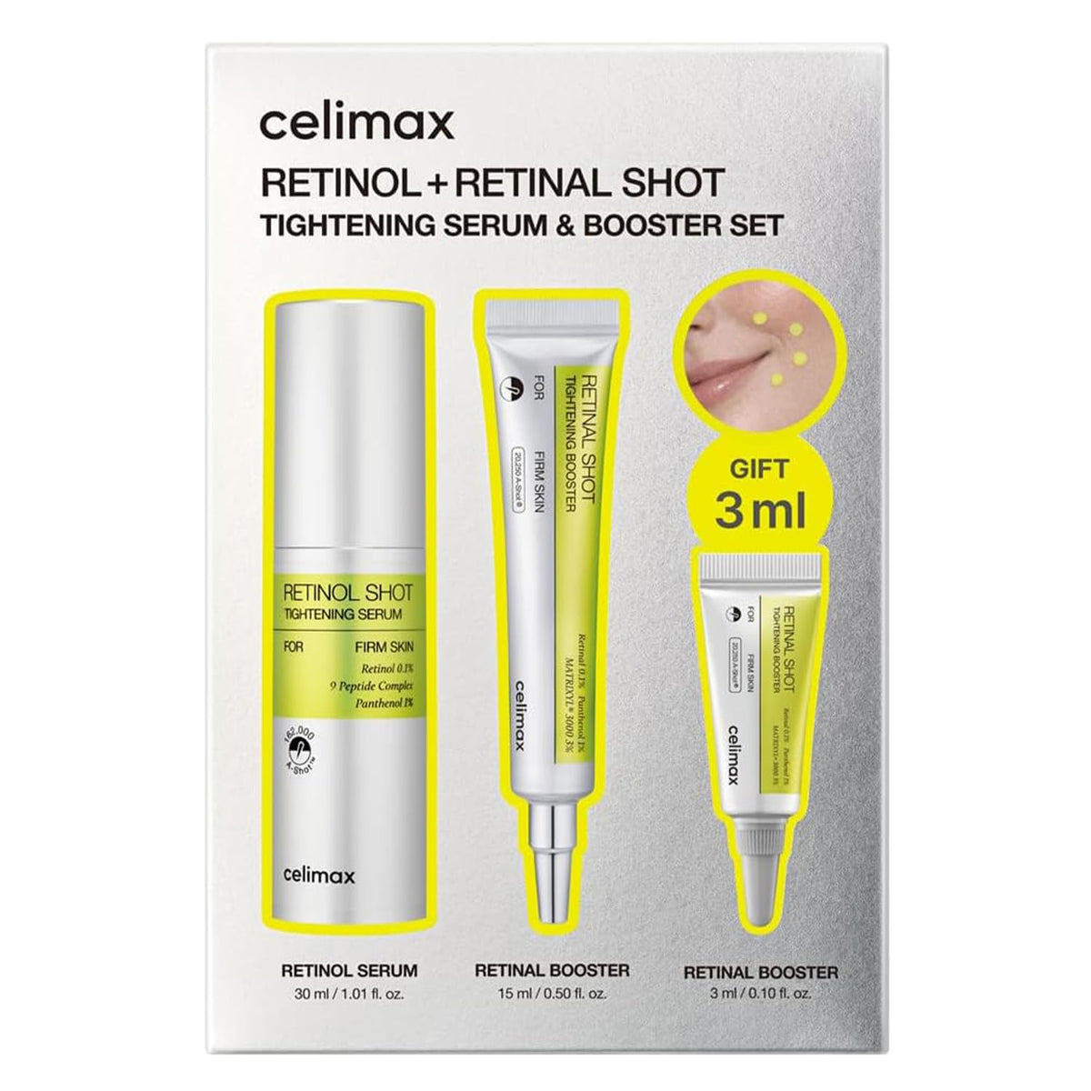 Suplement ​celimax The Vita A Retinal Shot Tightening Booster + Retinol Serum Set Global Exclusive | 0.1% Retinal, 3% Matryxyl, High-Strength Retinoid for Anti-Aging - VelvetGlow USA