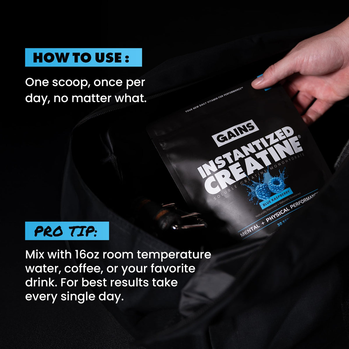 Gains in Bulk Instantized Creatine Monohydrate, Unflavored, 100 Servings