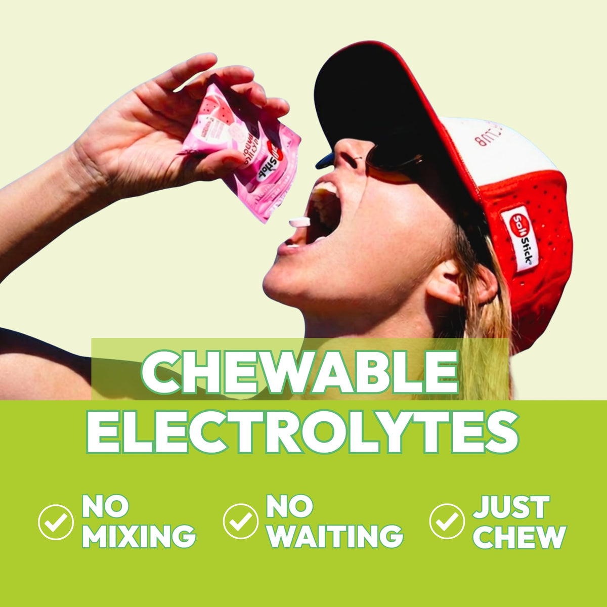 SaltStick Electrolyte FastChews Chewable Tablets, Lemon Lime, 120 count, 12 packets of 10 tablets each