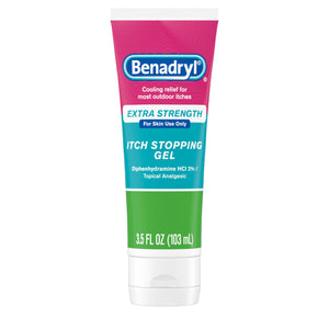 Benadryl Extra Strength Anti Itch Relief Gel, 2% Diphenhydramine HCl, Relief from Insect Bites, Sunburn & More, Great for Camping Essentials, 3.5 fl oz Benadryl buy supplements Au