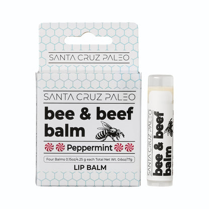 Santa Cruz Paleo Grass Fed Beef Tallow & Beeswax Lip Balm, 1 Pack, Beef Tallow for Skin Care Moisturizer, Hypoallergenic for Sensitive Skin, Long Lasting & Vitamin Rich, Unflavored