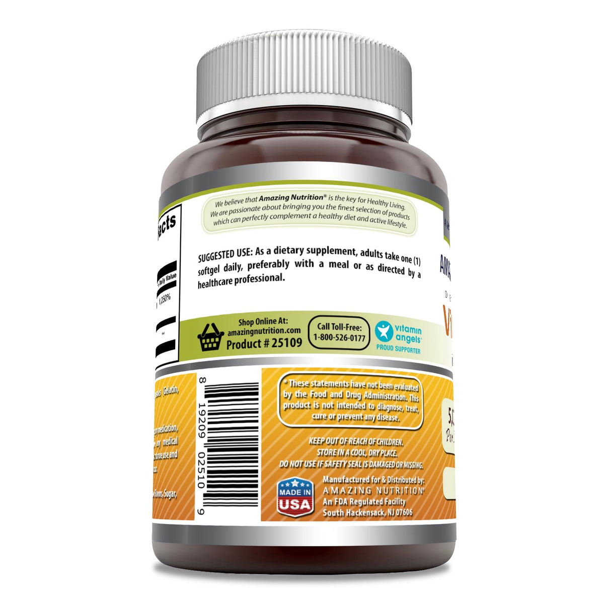 Amazing Formulas Vitamin D3 in Olive Oil 5000 IU Supplement | Softgels | Non-GMO | Gluten-Free | Made in USA (1 Pack | 360 Count)