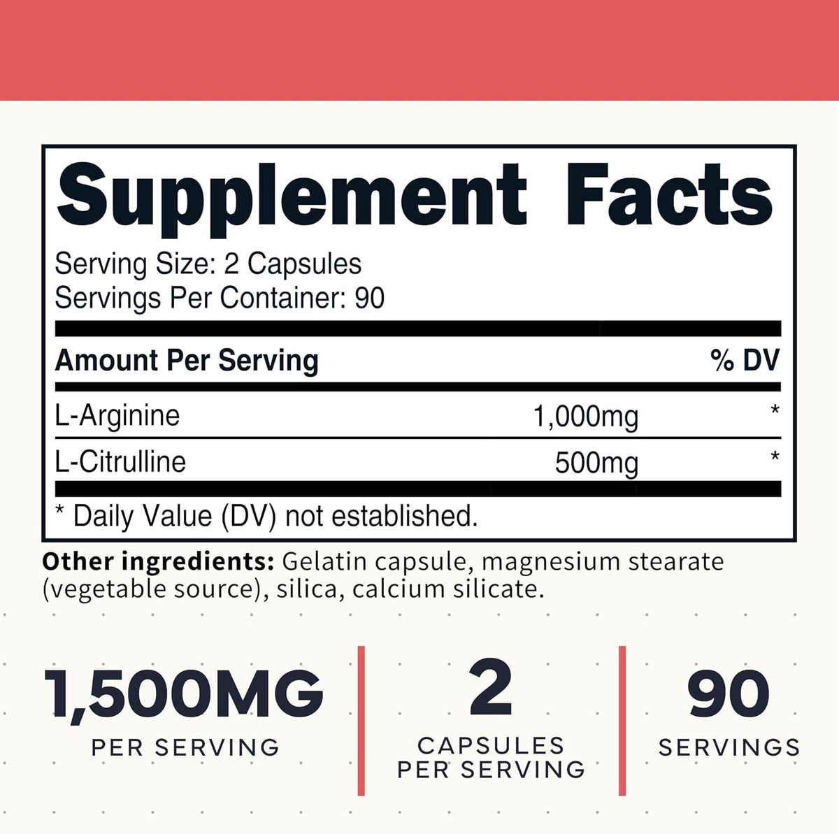 Type Zero L-Arginine + L-Citrulline Supplement (1500mg) 180 Capsules | Nitric Oxide Booster, Clean, Keto-Friendly, GMO-Free, 90 Servings