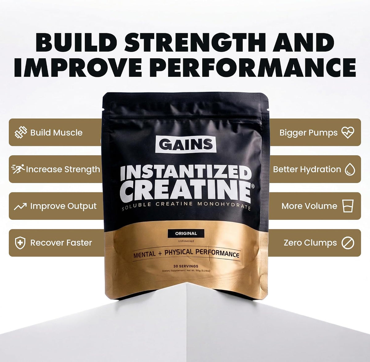 Gains in Bulk Instantized Creatine Monohydrate, Unflavored, 100 Servings