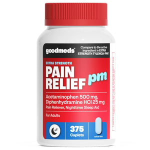 GoodMeds Compare to Tylenol PM PM Pain Reliever & Sleep Aid, Generic Acetaminophen 500mg, Fast-Acting, Extra Strength for Headaches, Migraines, Aches | Non-Habit Forming (375 Count) GoodMedsBuy Supplements Australia