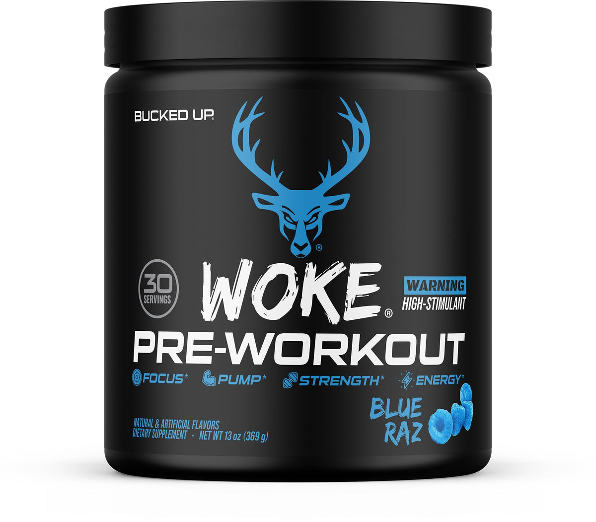 Bucked Up - Woke - HIGH STIM Pre Workout - Best Tasting - Focus Nootropic, Pump, Strength and Growth, 30 Servings (Rocket Pop)