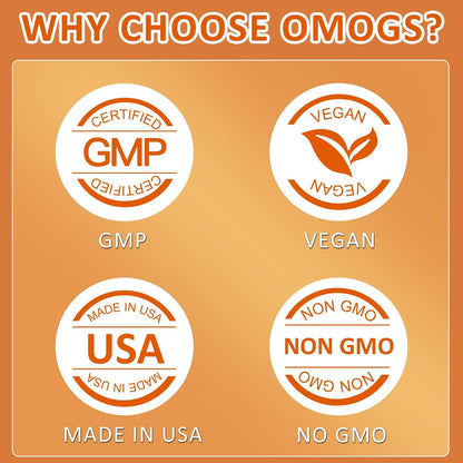 OMOGS Organic Mushroom Complex Extract Powder Blend Lion's Mane, Reishi, Chaga, Cordyceps, Turkey Tail, Support Cognition, Clarity, Focus & Mood, Brain Health, 30 Servings