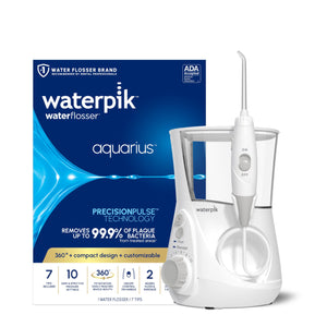 Suplement ​Waterpik Aquarius Water Flosser For Teeth Cleaning, Gums, Braces, Dental Care, Electric Power With 10 Settings, 7 Tips For Multiple Users And Needs, ADA Accepted, W - VelvetGlow USA