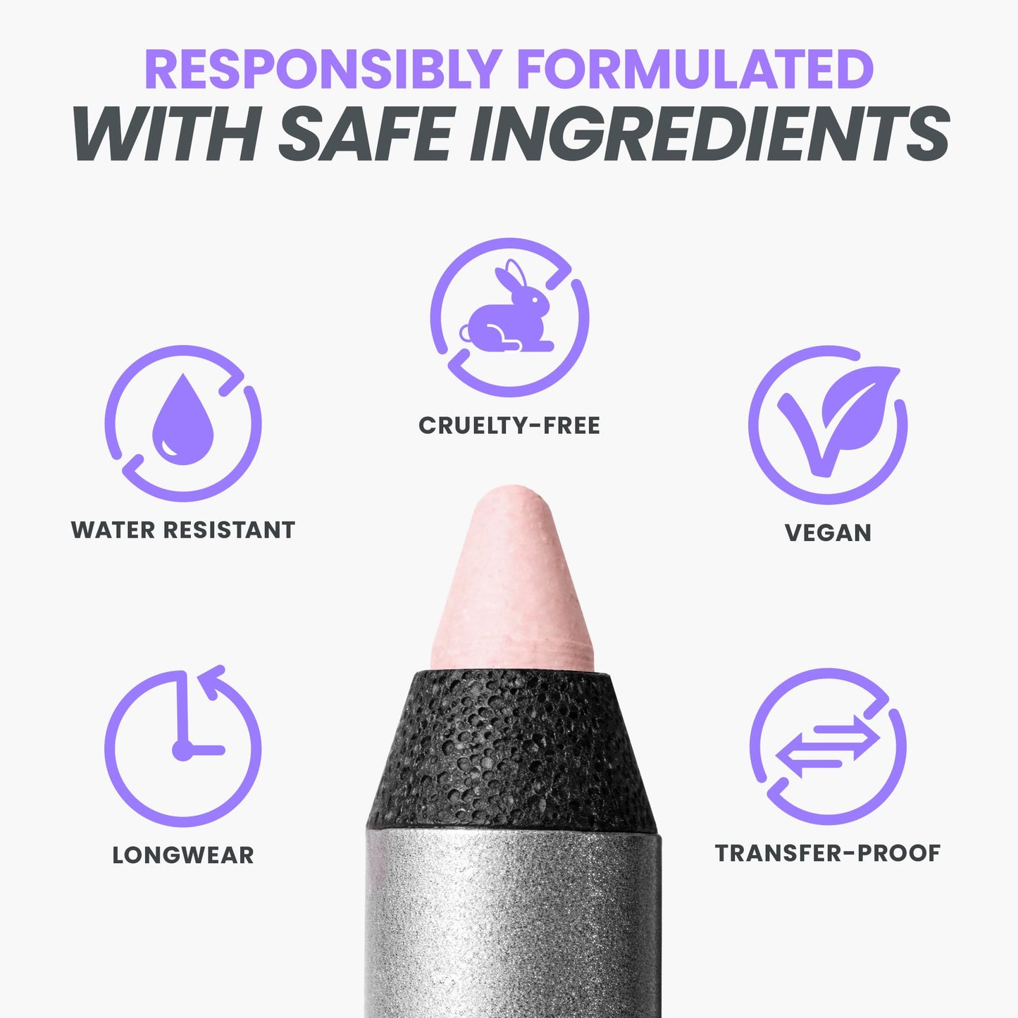 Wonderskin Eyeliner Pencil, 1440 Longwear Pink Eyeliner Pencil - Waterproof, Sharpenable & Smudge Proof (Icing)