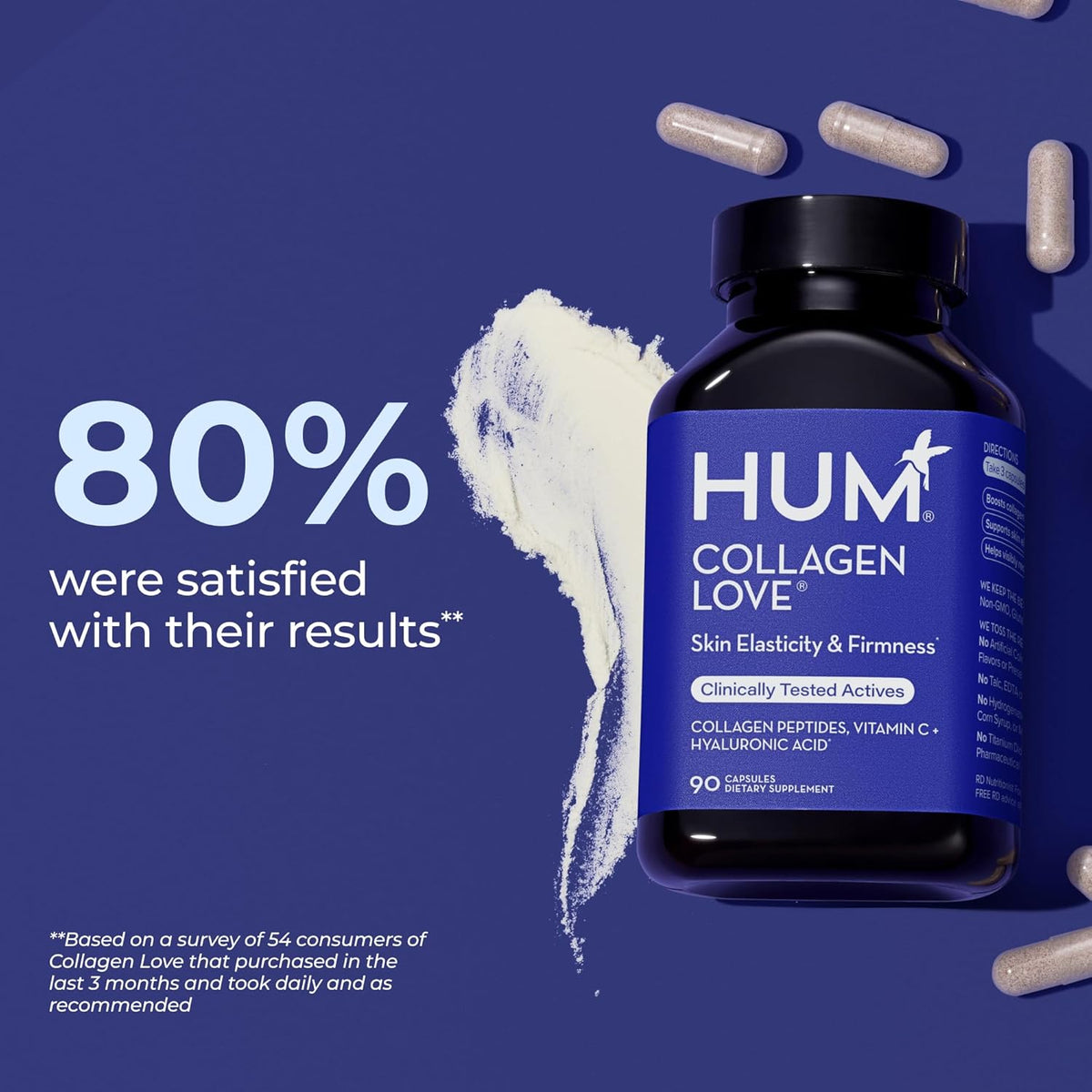 HUM Collagen Love Collagen Peptides Capsules, Firm Skin Support, 90 Count