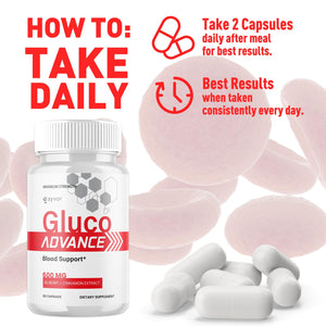 (2 Pack) Gluco Advance Capsules, Official GlucoAdvance Supplement Pills with All Natural Ingredients, Advanced Formula Supplement with Maximum Strength Support Vitamins for Women & Men (120 Capsules) SyvorBuy Supplements Australia