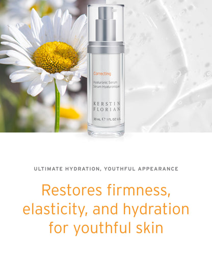 Kerstin Florian Hyaluronic Acid Serum | Moisturizing Anti-Aging Serum for Hydration & Plumpness | Paraben-Free | 1 fl oz
