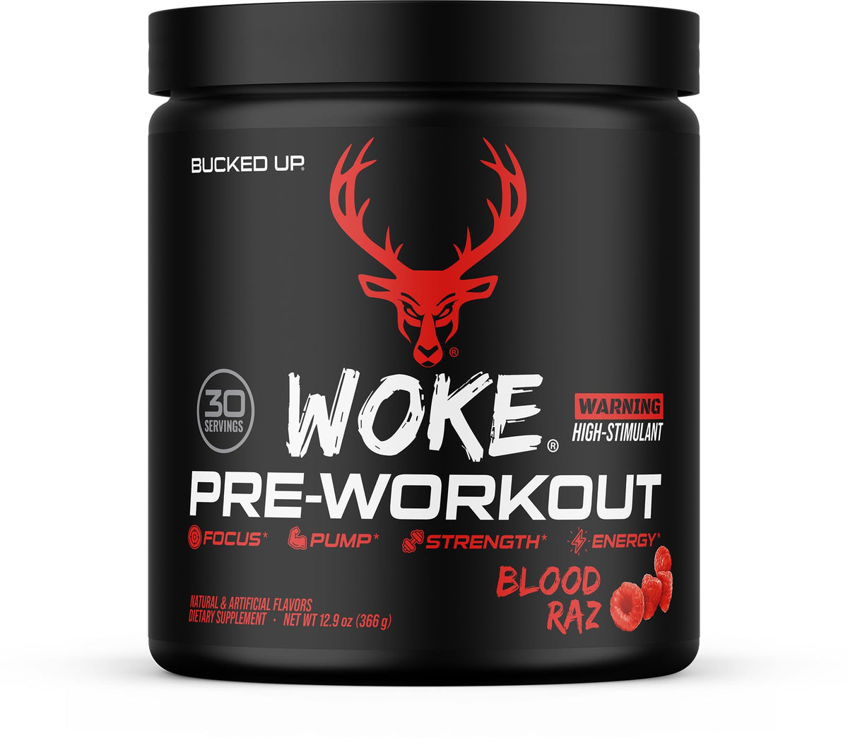 Bucked Up - Woke - HIGH STIM Pre Workout - Best Tasting - Focus Nootropic, Pump, Strength and Growth, 30 Servings (Rocket Pop)
