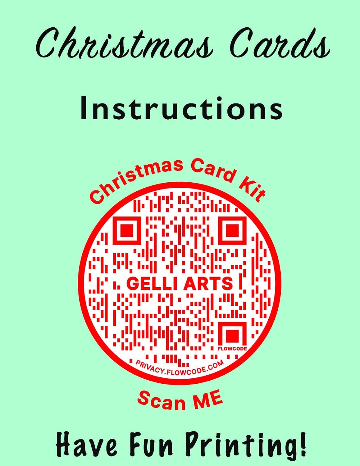 Gelli Arts Christmas Card Kit - Printing Kit with 5 X 5 Gel Printing Plate, DIY Postcards and Printmaking Supplies, Gel Print Set for Beginners, Handmade Card Set