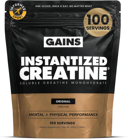 Gains in Bulk Instantized Creatine Monohydrate, Unflavored, 100 Servings