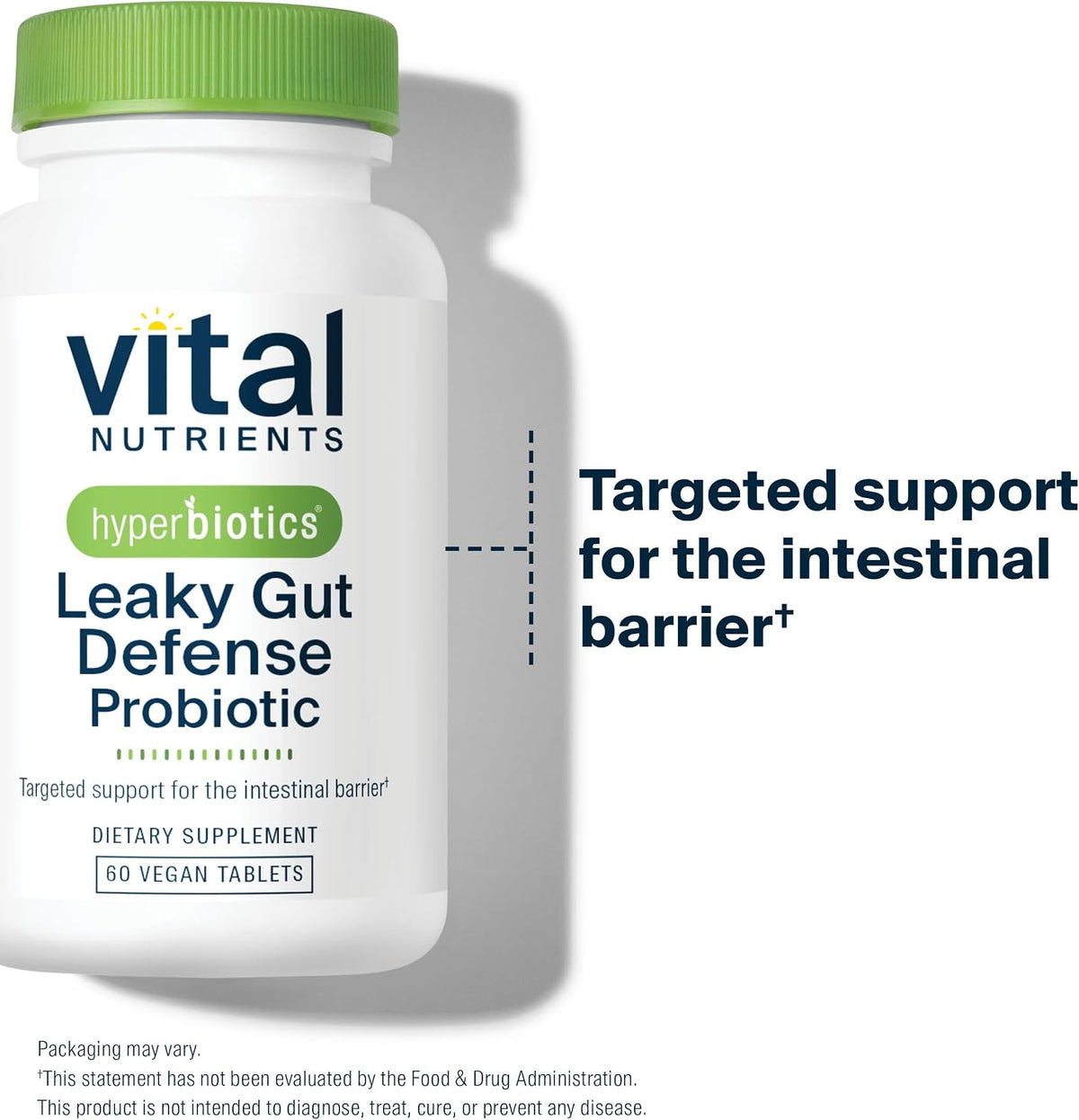 Hyperbiotics Vital Nutrients Leaky Gut Repair Supplement Probiotic | Science Backed Formula Strengthens Intestinal Barrier and Gut Health | Reduces Digestive Discomfort | 60 Vegan Count